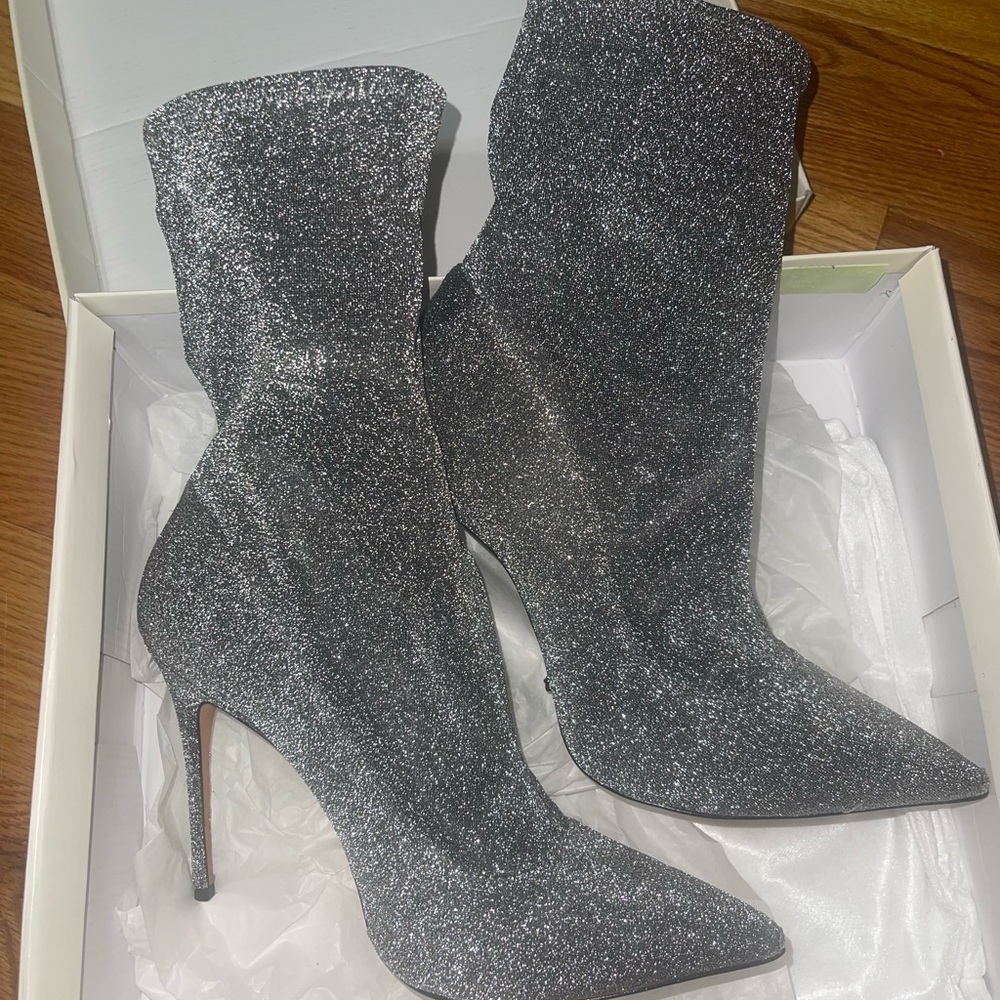 Silver shutz mislane bootie